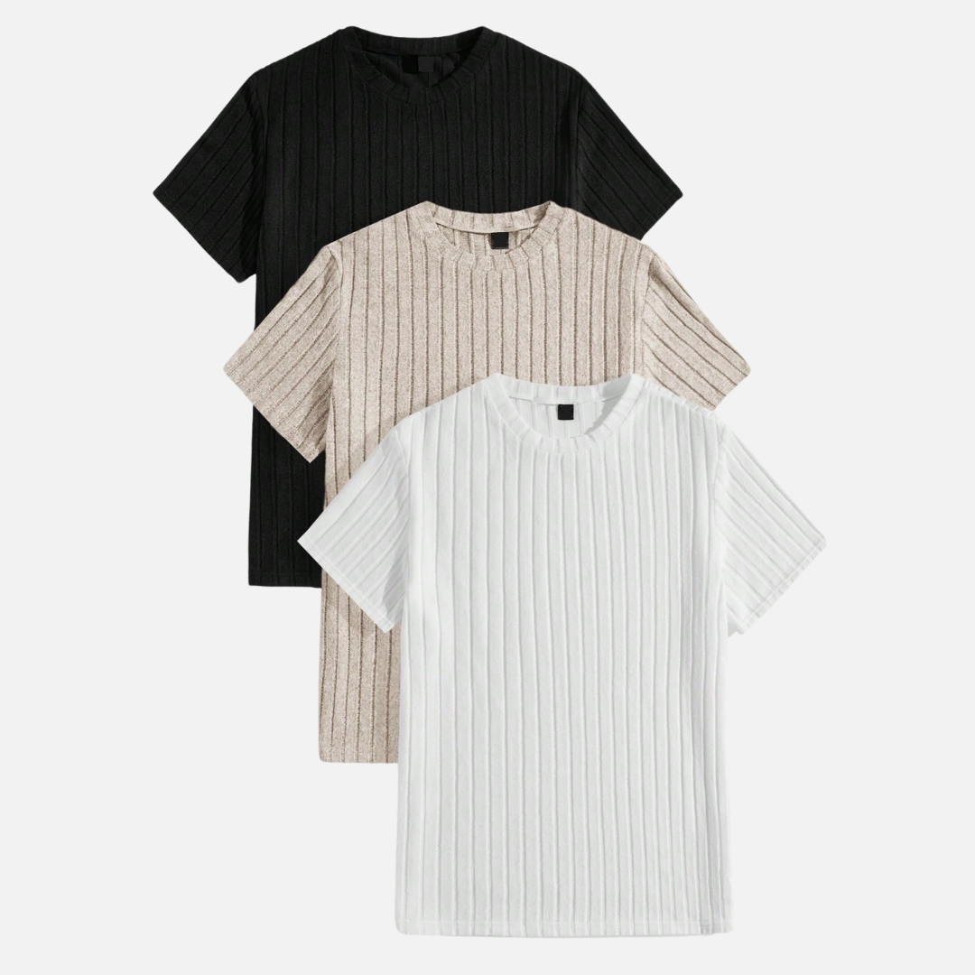 Kit 03 Camisetas Masculinas Texturizadas