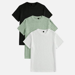 Kit 03 Camisetas Masculinas Texturizadas