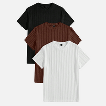 Kit 03 Camisetas Masculinas Texturizadas