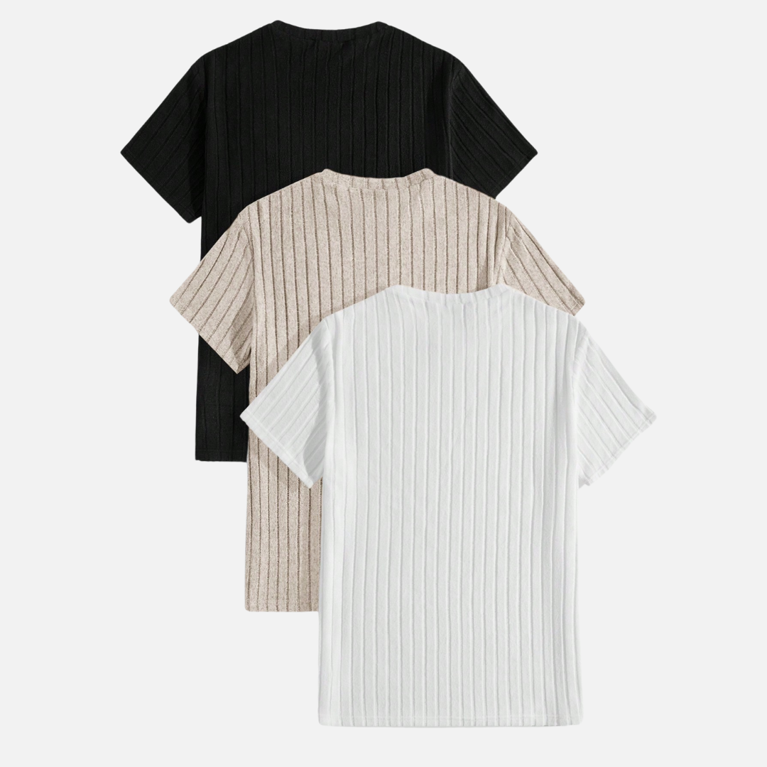 Kit 03 Camisetas Masculinas Texturizadas