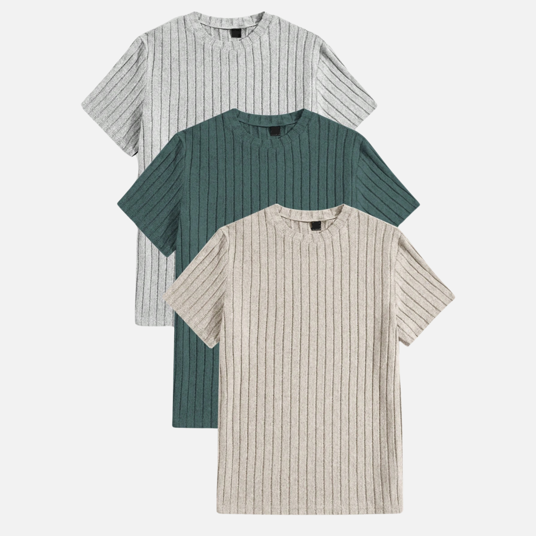 Kit 03 Camisetas Masculinas Texturizadas