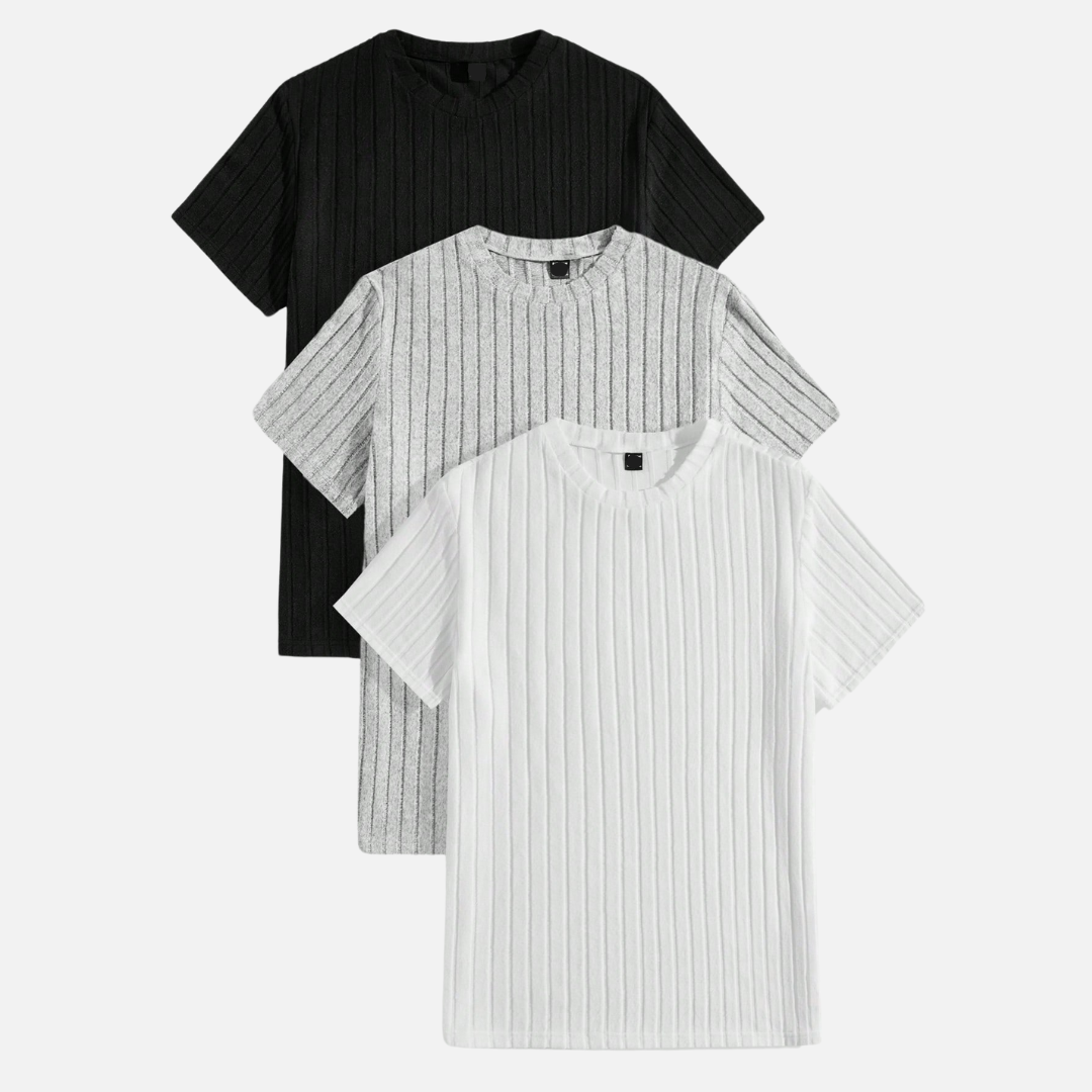 Kit 03 Camisetas Masculinas Texturizadas