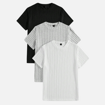 Kit 03 Camisetas Masculinas Texturizadas