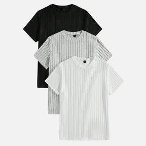 Kit 03 Camisetas Masculinas Texturizadas