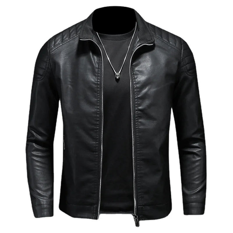 Jaqueta de Couro Motociclista Masculina Zorvik- BL126